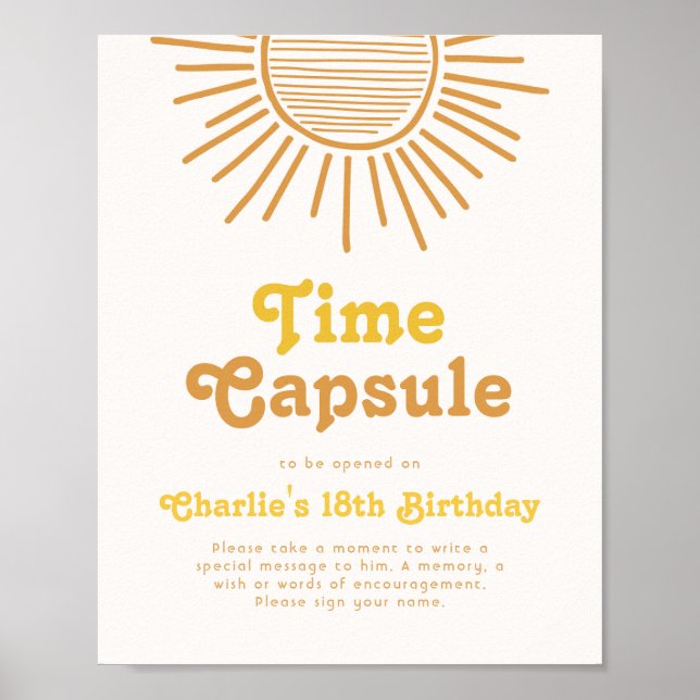 Digital Sun Time Capsule Sign Poster (Vorne)