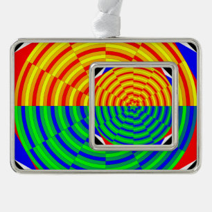 Digital Sunrise von Kenneth Yoncich Rahmen-Ornament Silber