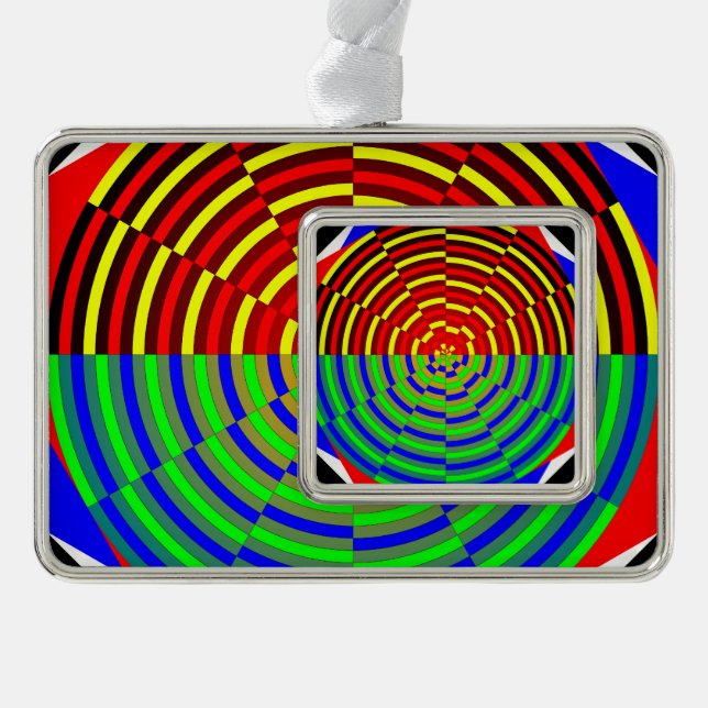 Digital Sunset von Kenneth Yoncich Rahmen-Ornament Silber (Vorderseite)