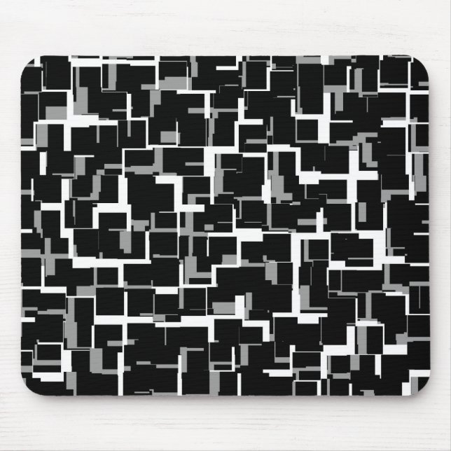 Digital-Tarnmuster Schwarz Weiß Gelb Muster Mousepad (Vorne)