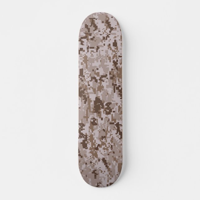 Digital-Tarnung – Graues LG-Tarnmuster Skateboard (Vorne)