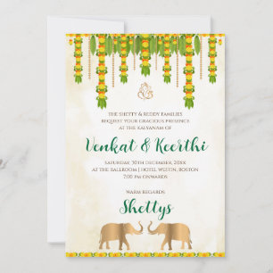 Digital Telugu Einladung & indische Hochzeitseinla