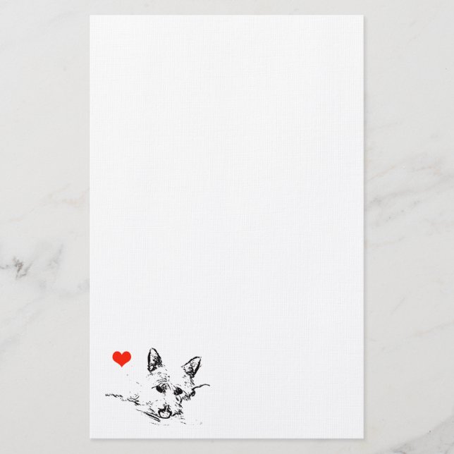 Digital-Tinten-Zeichnen eines Westie Hundes, Briefpapier (Vorderseite)