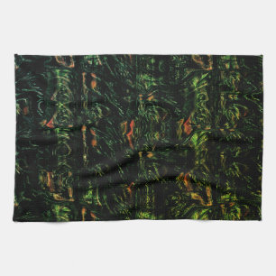 Digital tree bark under green hammered glass geschirrtuch
