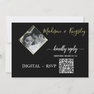 DIGITAL UAWG Edgy Black Foto Monogram Fab CARD Einladung
