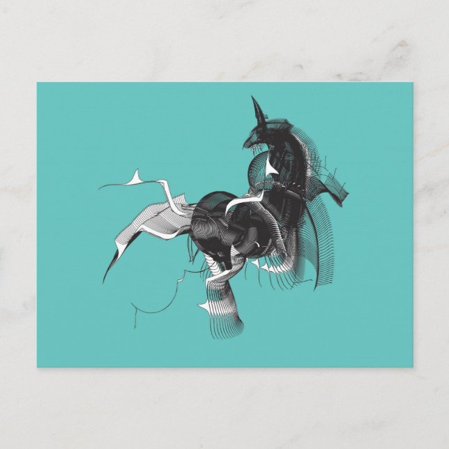 Digital Unicorn Postkarte (Vorderseite)