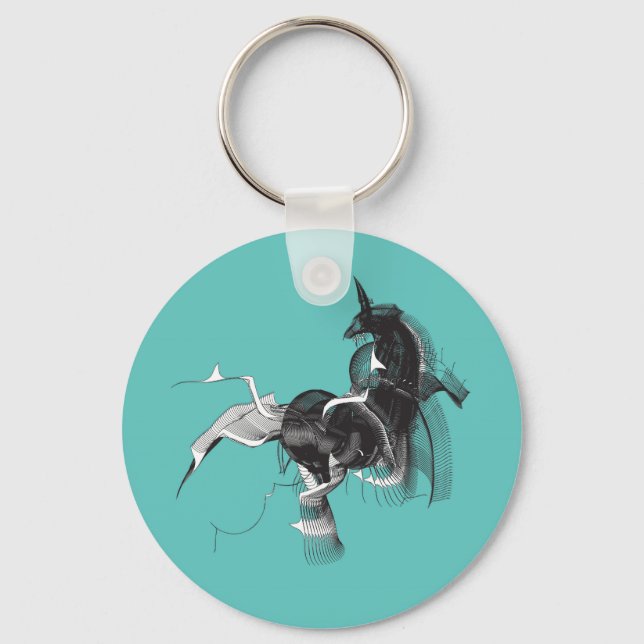 Digital Unicorn Schlüsselanhänger (Vorderseite)