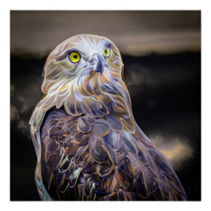 Digital verbesserte Ölfarbe eines kurz gezackten B Poster