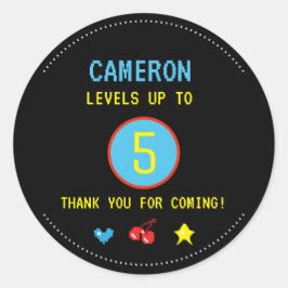 Digital Video Gamer Geburtstagsparty Danke Runder Aufkleber