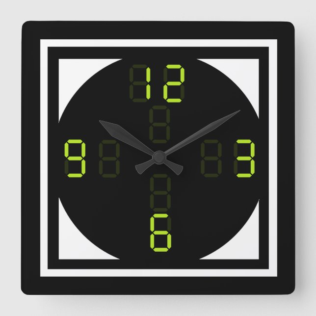 Digital Wall Clock Quadratische Wanduhr (Vorderseite)
