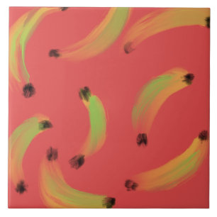 Digital Wassercolor Gouache Bananen Fliese