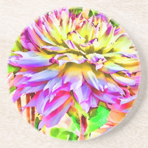 Digital Watercolor Dahlia-Geschenk Getränkeuntersetzer