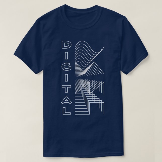 Digital Waveform Audio Analog Design Modular Gesch T-Shirt (Design vorne)