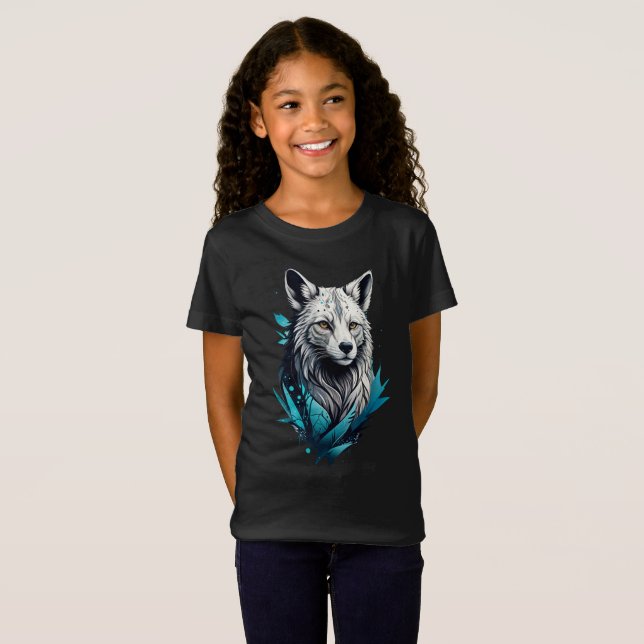 Digital Wolf Basic Kids Girl T-Shirt (Vorne ganz)
