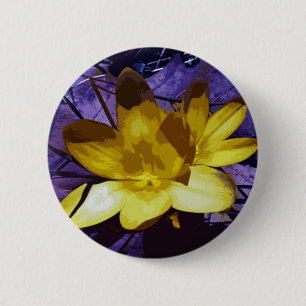 Digital Yellow Crocus Button