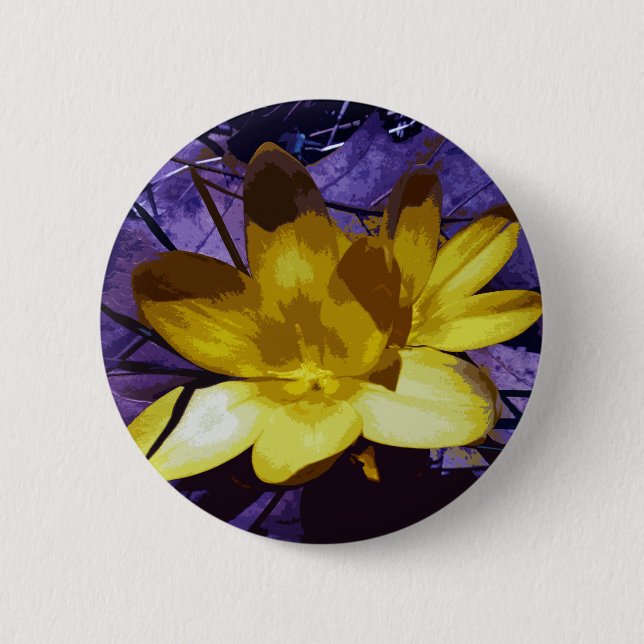 Digital Yellow Crocus Button (Vorderseite)
