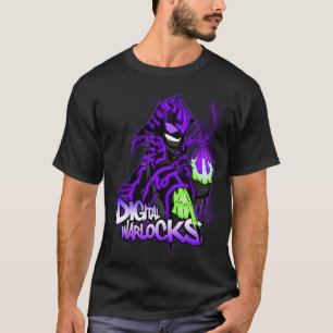 Digital-Zauberer-lila Zauberer - grundlegendes T-Shirt