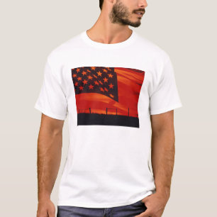 Digital-Zusammensetzung der amerikanischen Flagge T-Shirt