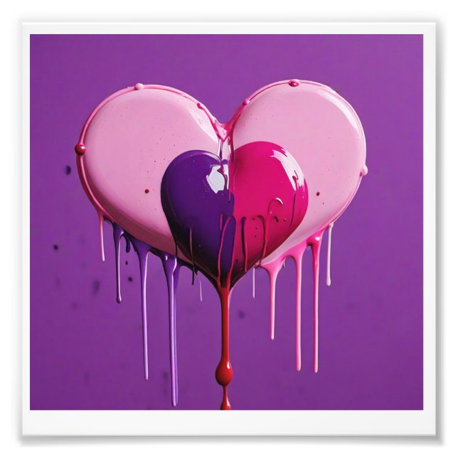 Digitaldruck eines gemalten Herzens Fotodruck (Vorne)