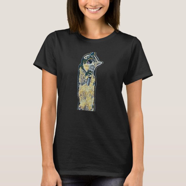 Digitale abstrakte Katze 2 T-Shirt (Vorderseite)