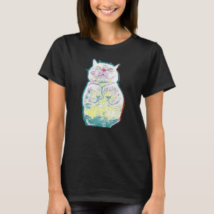 Digitale abstrakte Katze 37 T-Shirt