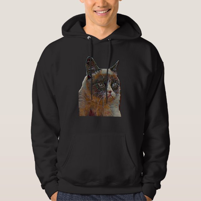 Digitale abstrakte Katze 57 Hoodie (Vorderseite)