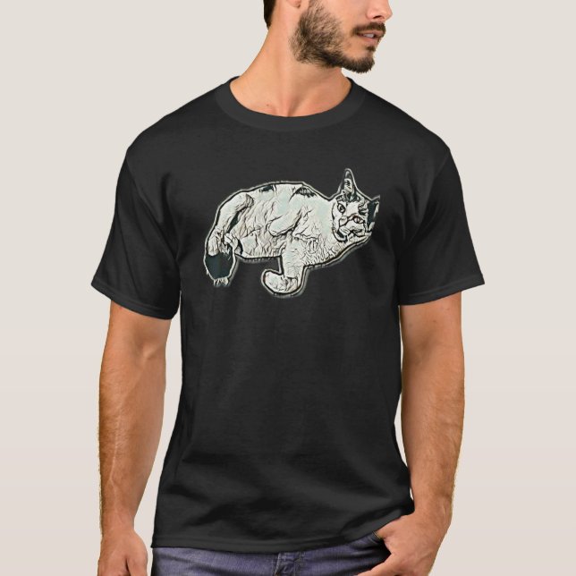 Digitale abstrakte Katze 67 T-Shirt (Vorderseite)