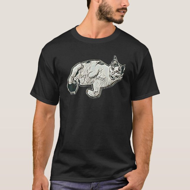 Digitale abstrakte Katze 67 T-Shirt (Vorderseite)