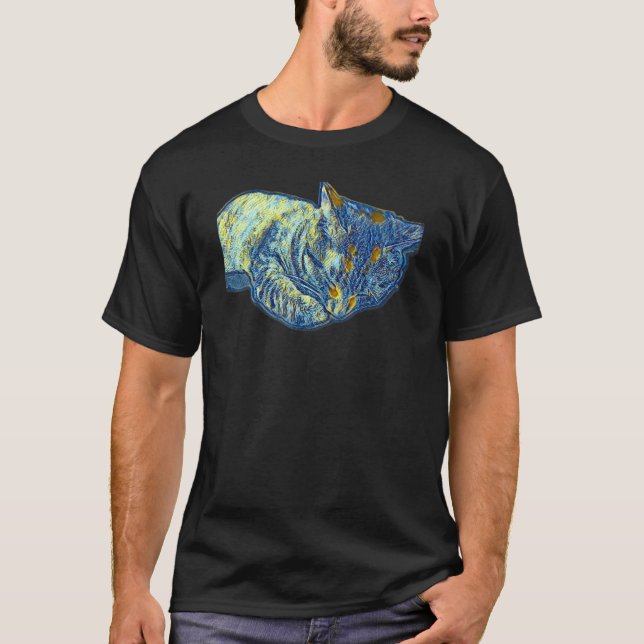 Digitale abstrakte Katze 7 T-Shirt (Vorderseite)