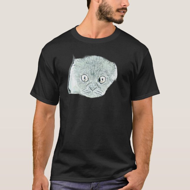 Digitale abstrakte Katze 83 T-Shirt (Vorderseite)