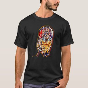 Digitale abstrakte Katze 9 T-Shirt