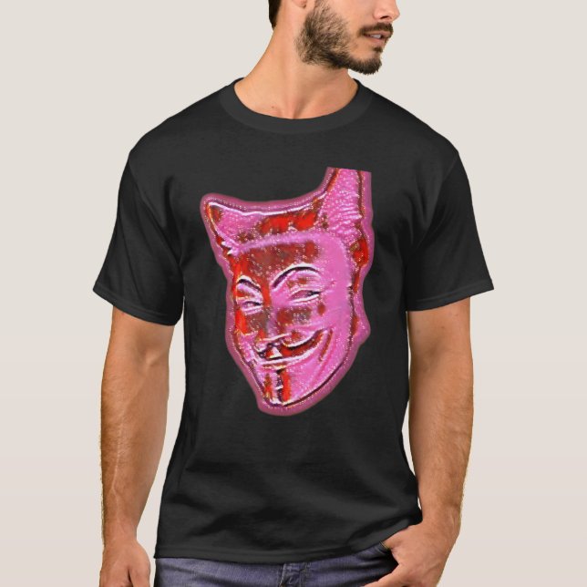 Digitale abstrakte Katze Malerei 12 T-Shirt (Vorderseite)