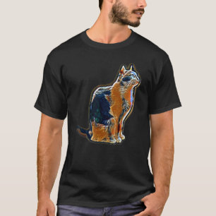 Digitale abstrakte Katze Malerei 13 T-Shirt