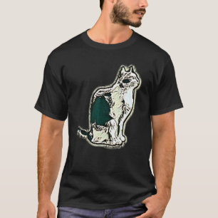 Digitale abstrakte Katze Malerei 16 T-Shirt