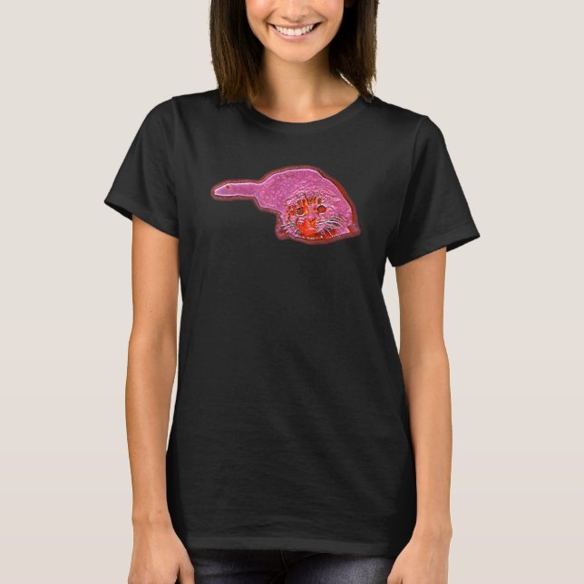 Digitale abstrakte Katze Malerei 48 T-Shirt (Vorderseite)