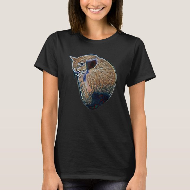 Digitale abstrakte Katze Malerei 55 T-Shirt (Vorderseite)
