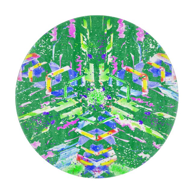 Digitale abstrakte Kunst nennen wir sie Chaos Schneidebrett (Vorderseite)