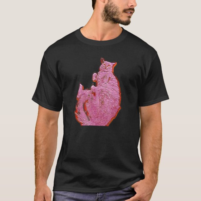 Digitale abstrakte Malerei einer Katze 11 T-Shirt (Vorderseite)