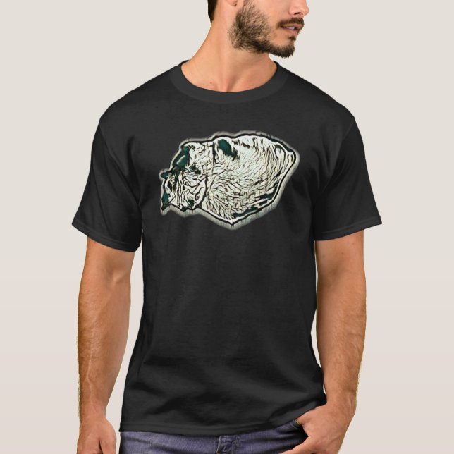 Digitale abstrakte Malerei einer Katze 2 T-Shirt (Vorderseite)
