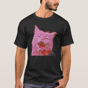 Digitale abstrakte Malerei einer Katze 4 T-Shirt