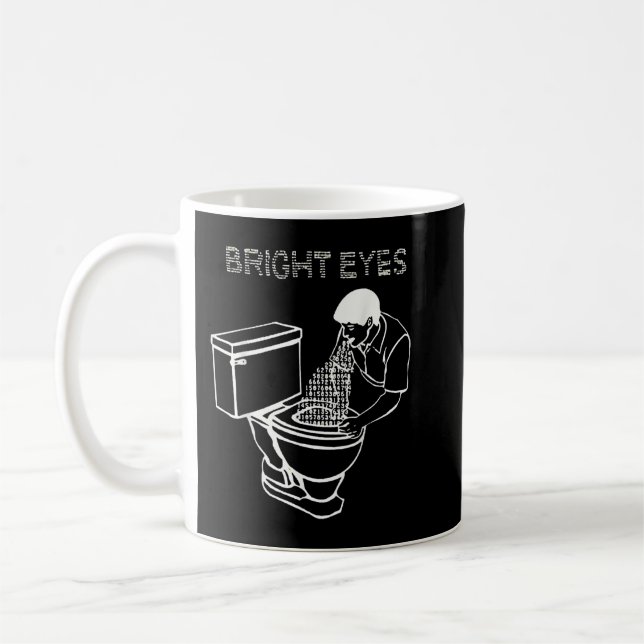 digitale Asche in einer digitalen Urne Kaffeetasse (Links)