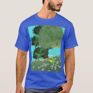 DIGITALE BAUM- UND GÄNSEBLÜMCHEN-KUNST T-Shirt