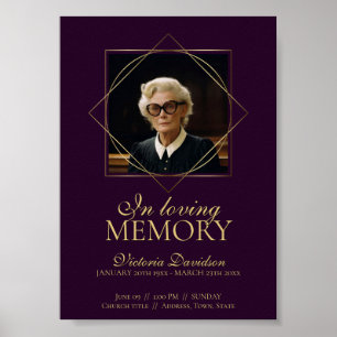 Digitale Beerdigung Ankündigung Post Deep Lila Poster