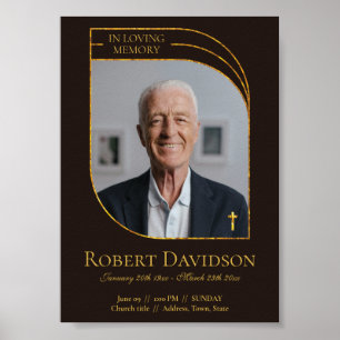 Digitale Beerdigung Ankündigung Post Dunkelbraun Poster