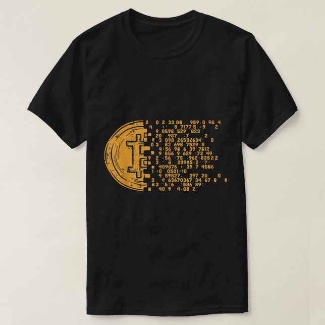 Digitale Bitcoin-Matrix-Design T-Shirt (Design vorne)