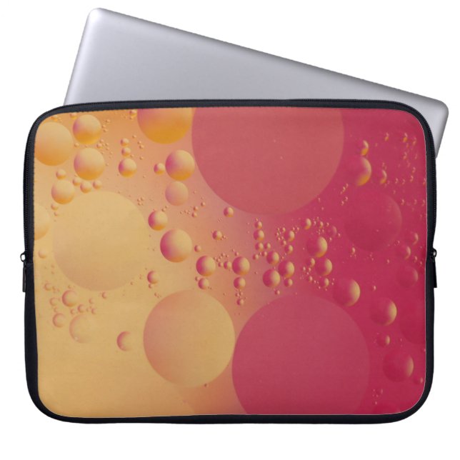 Digitale Blase in Rosa und Orange Laptopschutzhülle (Vorderseite)
