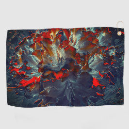 Digitale Blume in Asche und Kohle über Kohlen 3 Golfhandtuch