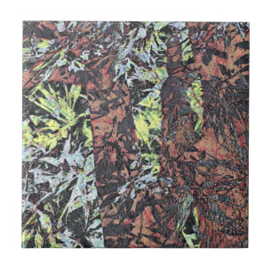 Digitale Blume mit Baumstruktur Fliese