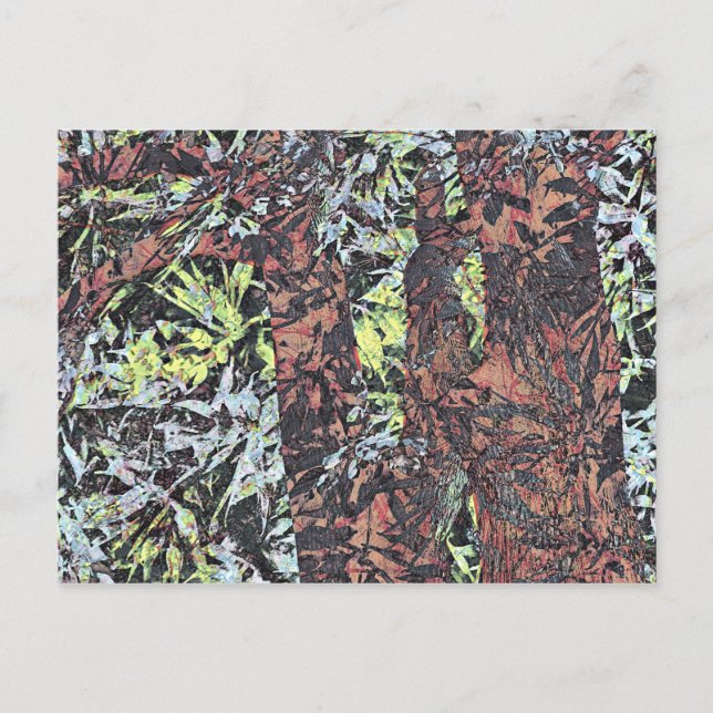 Digitale Blume mit Baumstruktur Postkarte (Vorderseite)