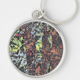 Digitale Blume mit Baumstruktur Schlüsselanhänger